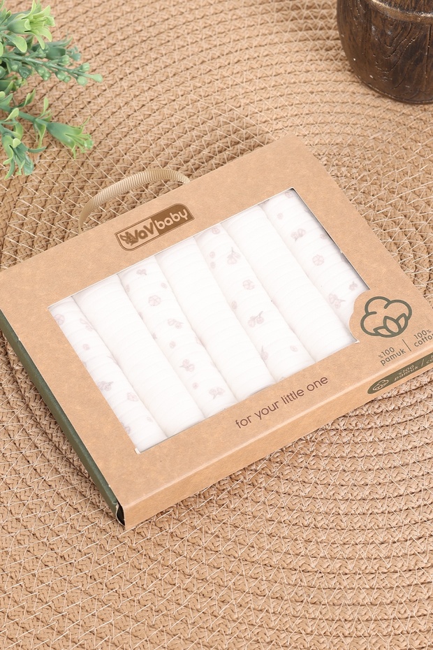 Set of 7 Baby Mouth Wipes – 100% Cotton, Soft and Absorbent Cotton Flower