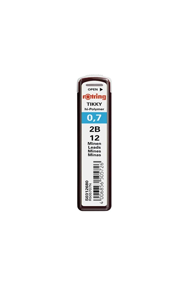 Min 0.7 mm 2B Kalem Ucu, Siyah, 12 Uçlu, Yüksek Polimer - 1