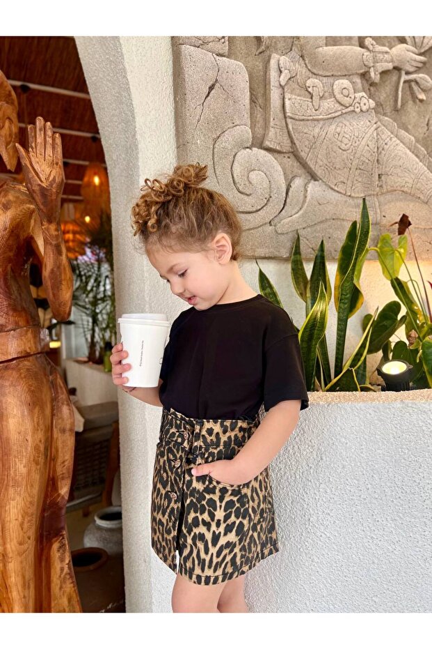 Girl's Leopard Shorts Skirt