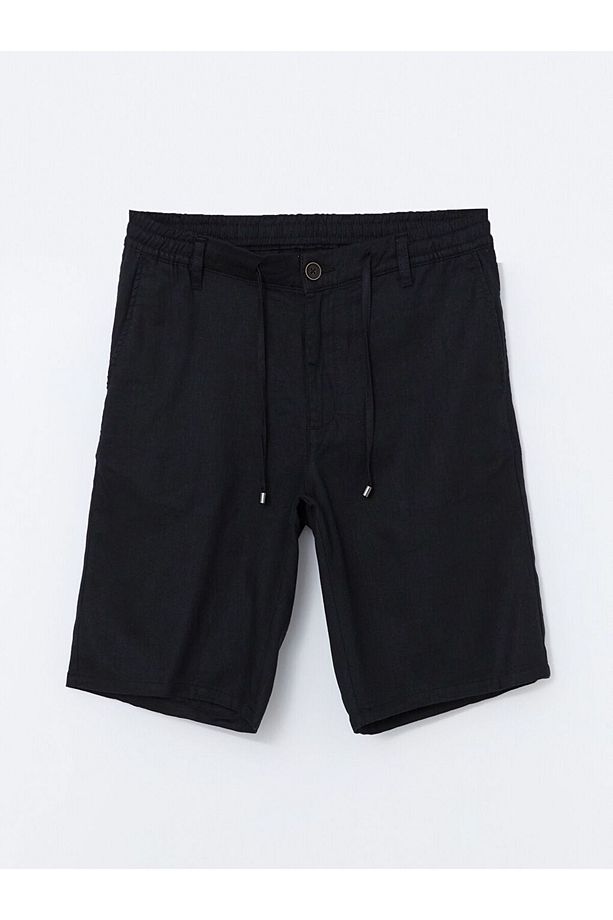 LCW Vision Slim Fit Keten Karışımlı Erkek Şort - 5