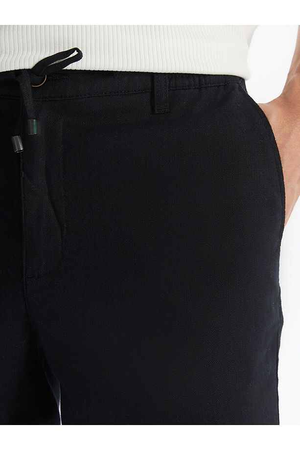 LCW Vision Slim Fit Keten Karışımlı Erkek Şort - 3