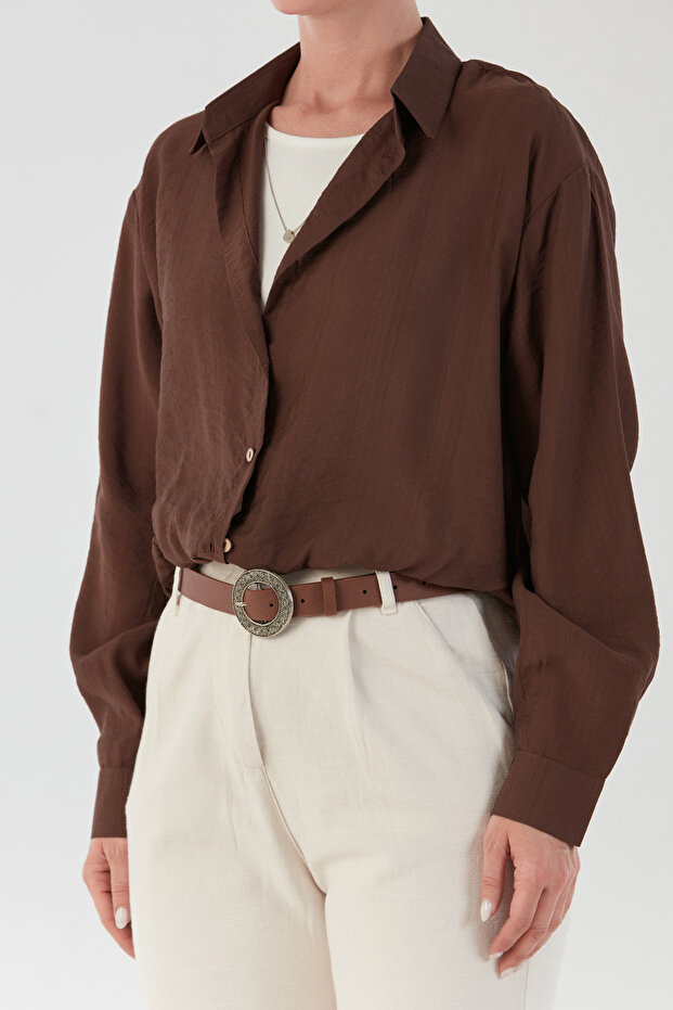 Basic Body Detaylı Kolyeli Gömlek - 5