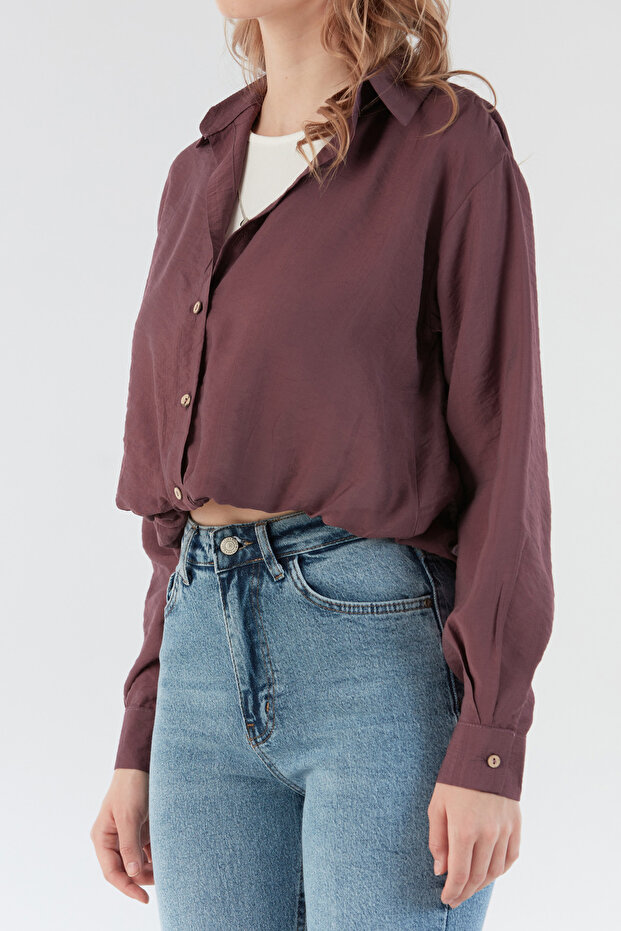 Basic Body Detaylı Kolyeli Gömlek - 5