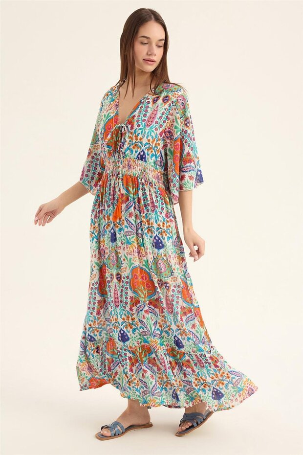 فستان منقوش بريق - 2