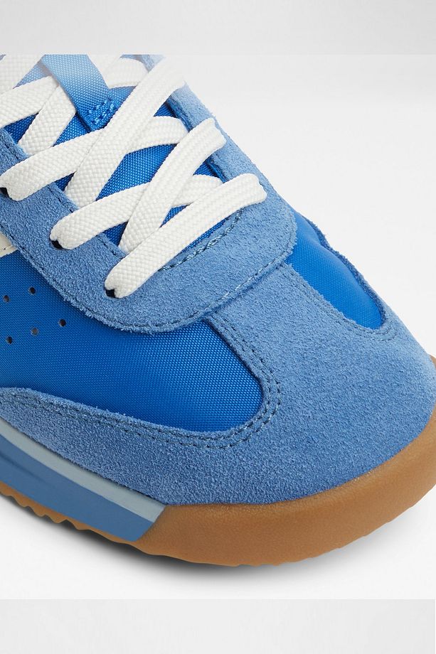 Stepcount - Kadın Tekstil Mavi Karma Düz Bağcıklı Jogger Spor Ayakkabı - 5