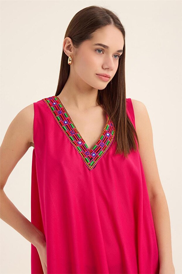 Rochie brodata colorata - 4