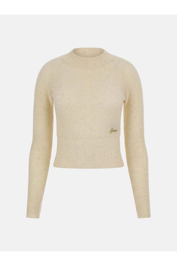 Bisiklet Yaka Slim Fit Ekru Kazak Kadın W3BR41Z3940F1KB - 6