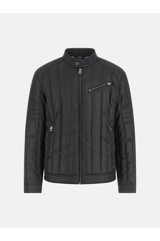 Pu Stretch Erkek Biker Ceket - 4