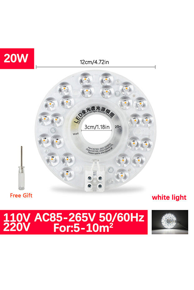 QGP20W A لوحة إضاءة LED 85 فولت - 265 فولت وحدة إضاءة LED للسقف 20 واط 40 واط 60 واط 100 واط مصباح LED بديل دائري