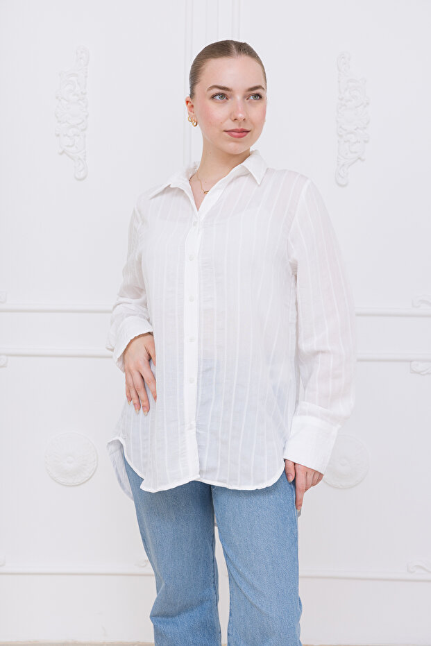 beyaz tunik gömlek - 3