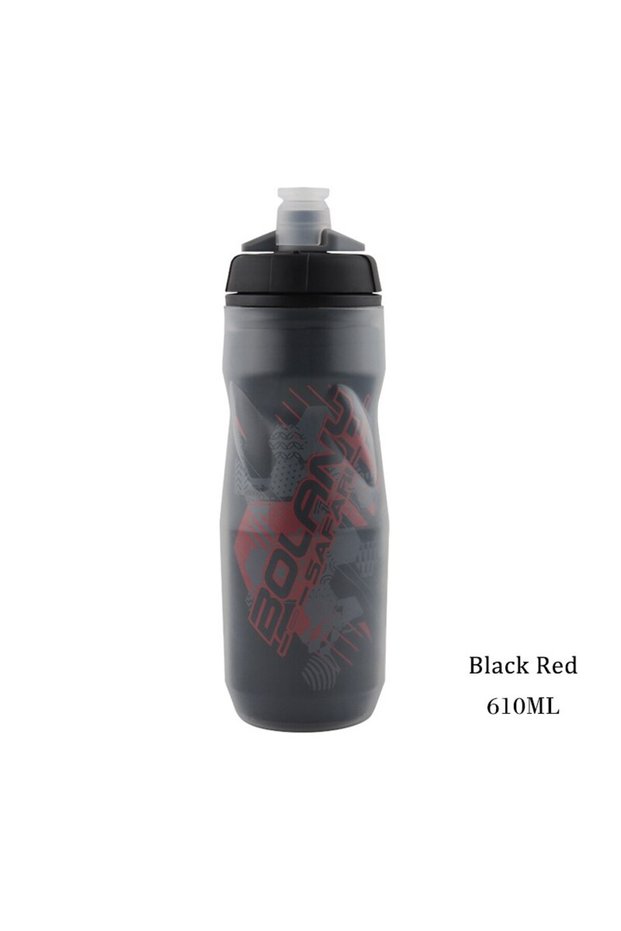 Black Red Bolany Bike Water Bottle 600ml Mountain Cycling Water Bottle PP5 Heat-And Ice-protected Bo