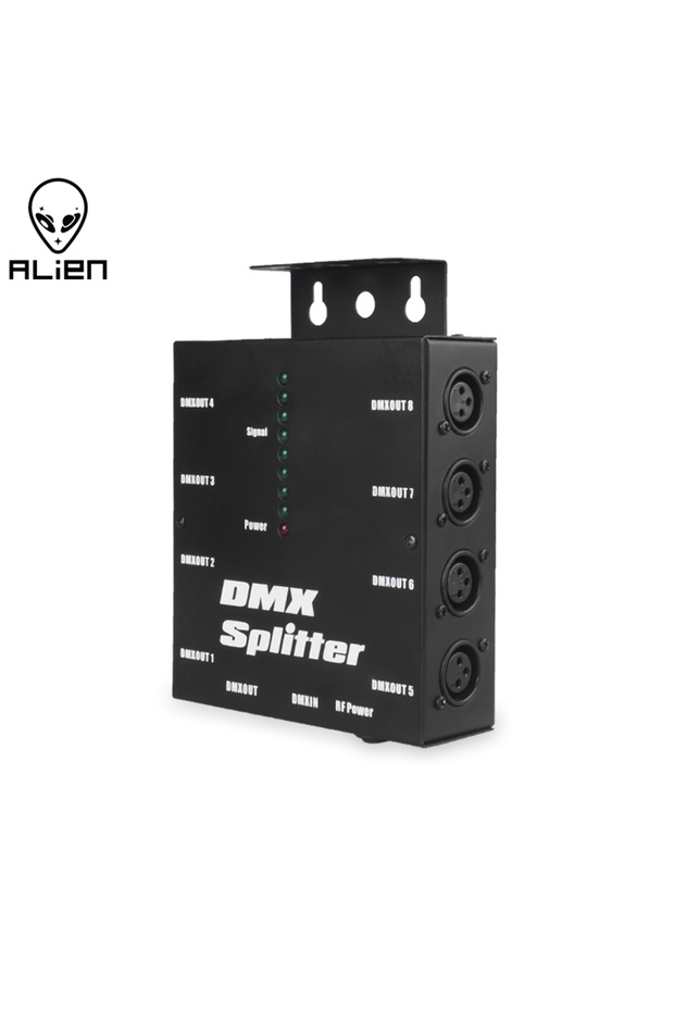 قابس الاتحاد الأوروبي ALIEN 8 قنوات معزولة 3 دبابيس DMX 512 موزع بصري موزع مكبر للصوت لـ DJ Dis