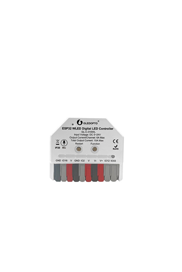 وحدة تحكم ESP32 Mini WLED من GLEDOPTO مع ميكروفون ESP32 DIY Music Dynamic RGB Lighting لـ WS2811 WS2812
