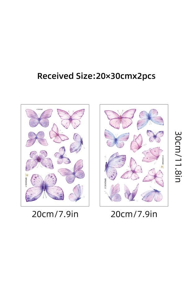 BR0243C 17pcs Watercolor Pink Flying Butterflies Pattern Wall Stickers for Kids Room Decoration Baby