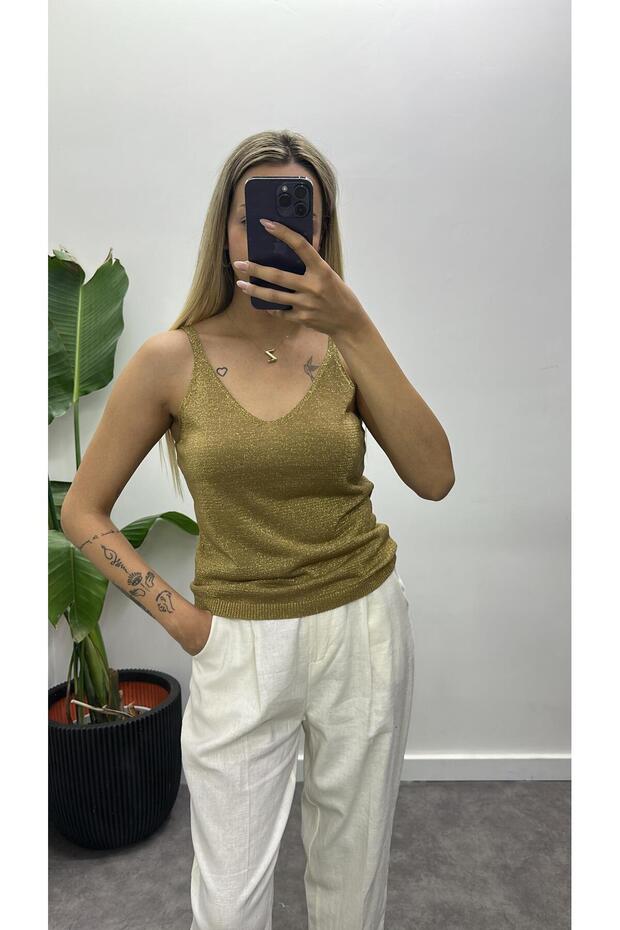 Simli Askılı Bluz - 2