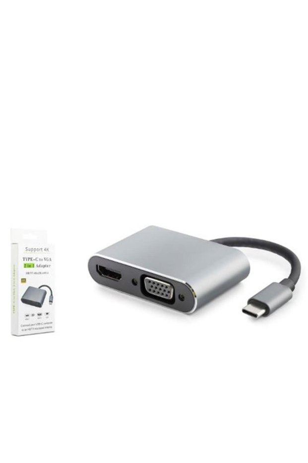Hadron hdx7838 type-c to hdtv hdmi 4k 30hz + vga 2in1 gray