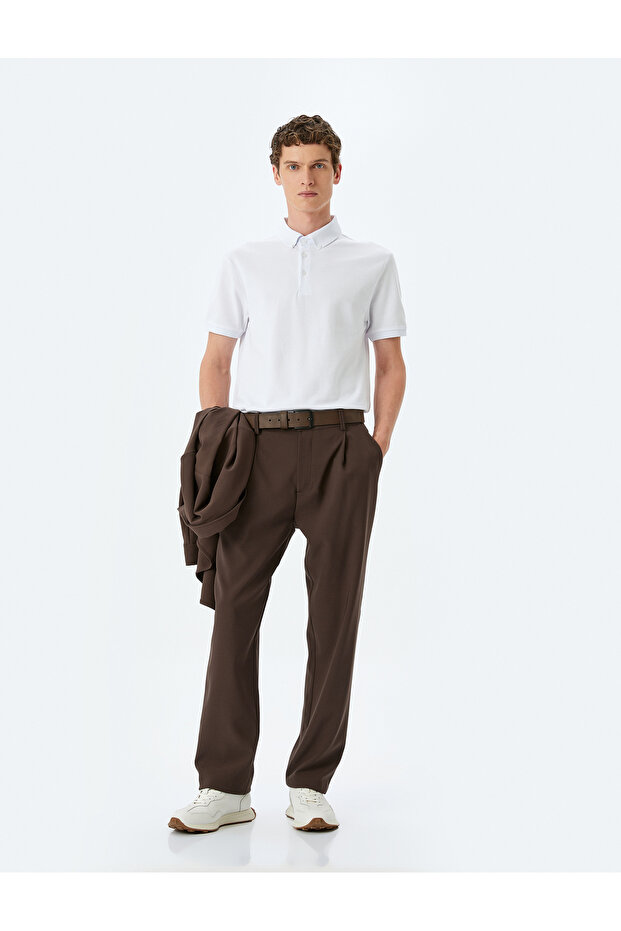 White Polo Neck T-Shirt