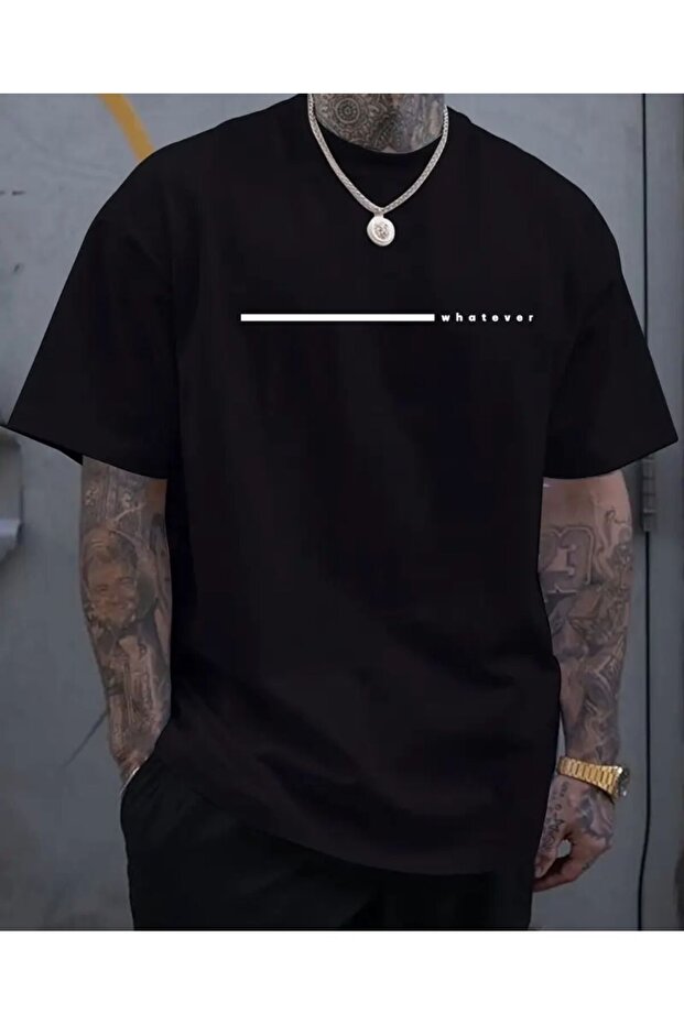 تي شيرت أساسي بتفاصيل نصية مهما كانت - 1