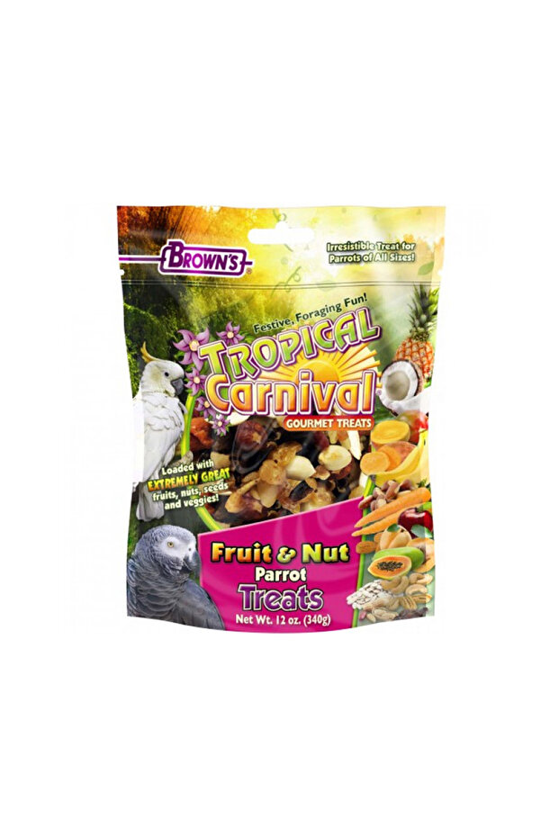 Brown's Tropical Carnival Fruit & Nut Parrot Treat - 12 oz