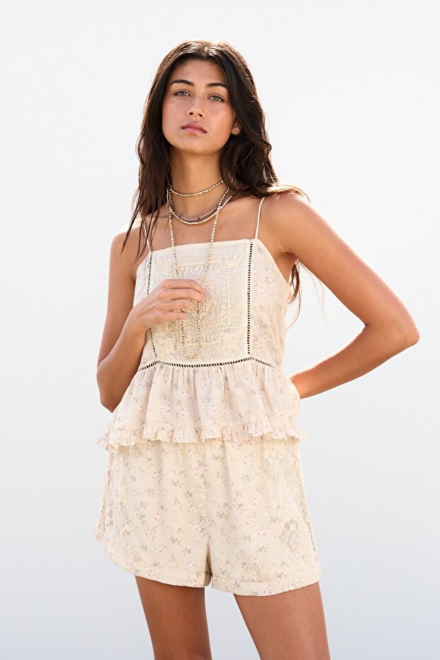 Çiçek işlemeli top - 2