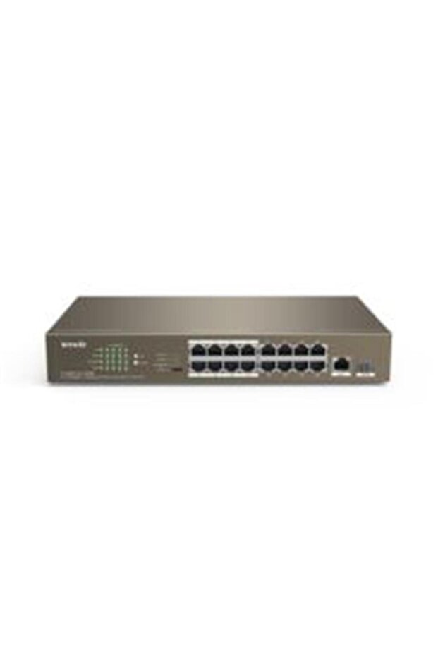 Tef1118p-16-150w tent 16 port poe+ 10-100 switch steel case rack mount