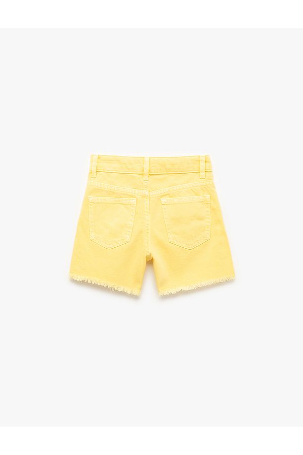 Cep Detaylı Pamuklu Denim Şort - 2