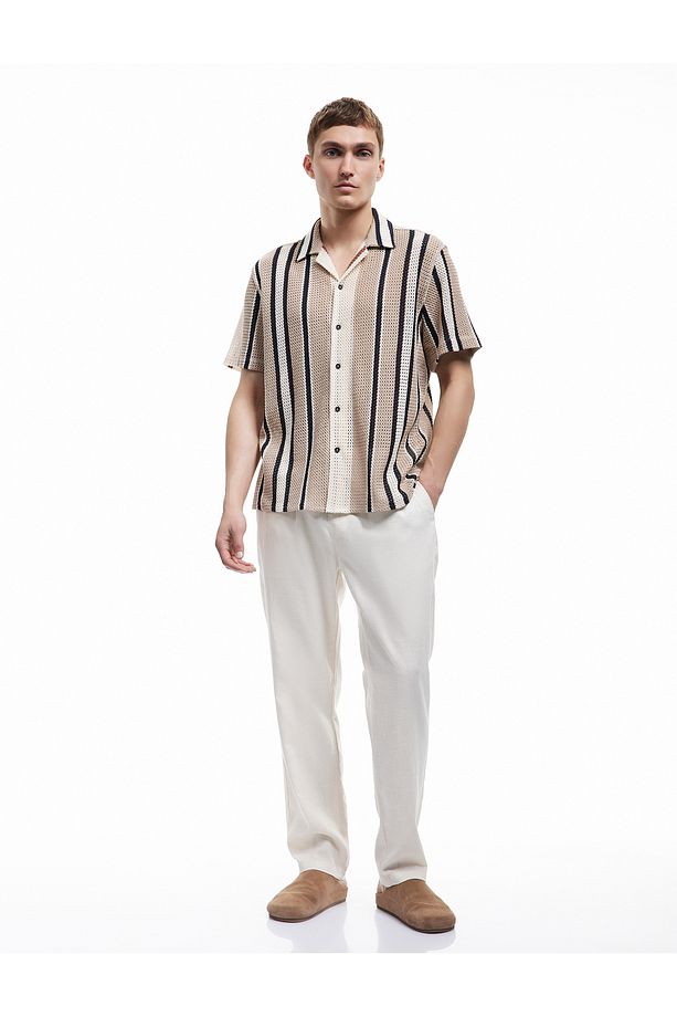 Cep Detaylı Regular Fit Beli Bağcıklı Yazlık Pantolon - 1