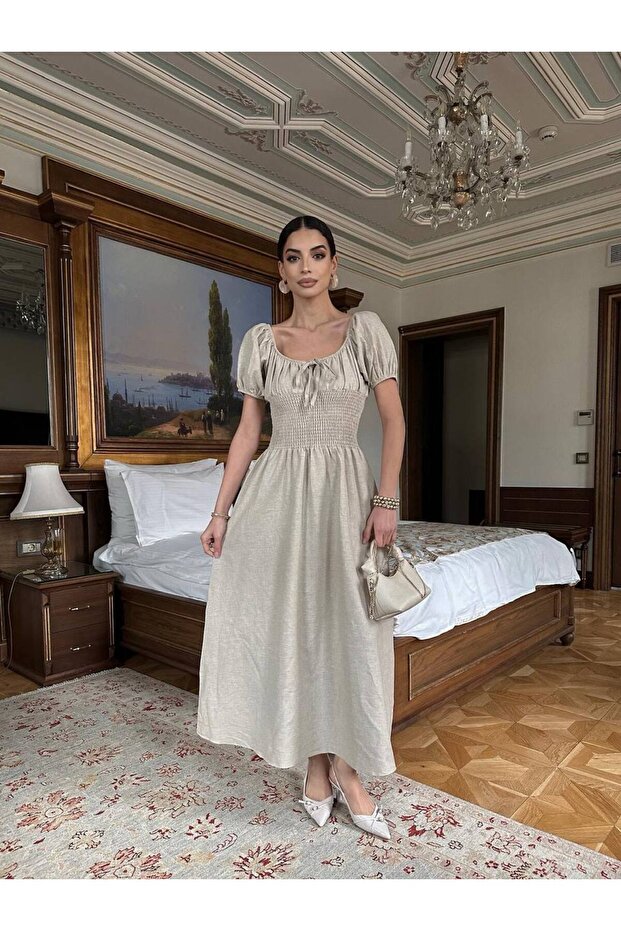 Rochie Gipeli crem pentru damă - 1