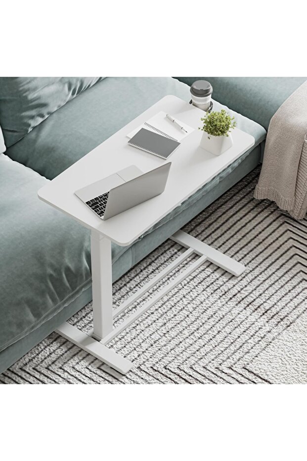 FLEXISPOT Mobile Standing Desk with Wheels, Height Adjustable with Rolling Sit Stand Desk - White - 6