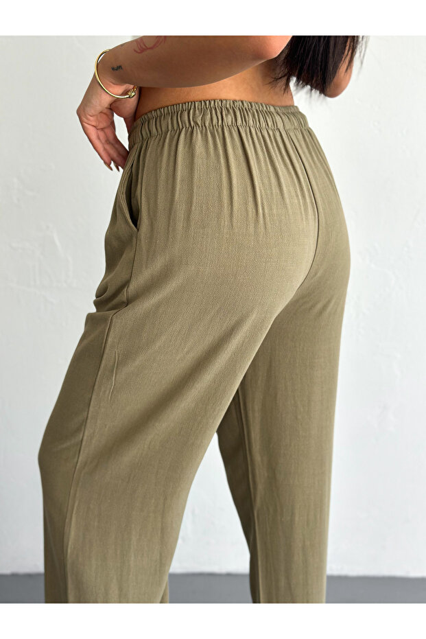Comfortable Fit Basic Linen Trousers - 4