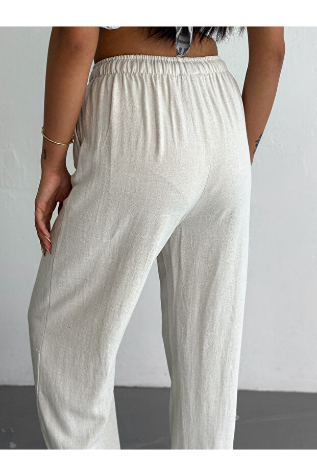 Rahat Kalıp Basic Keten Pantolon - 9