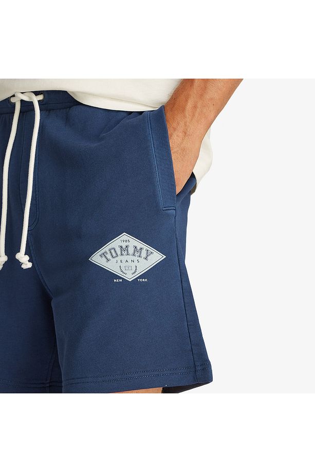 Tommy Jeans Regular Varsity Erkek Mavi Şort - 6