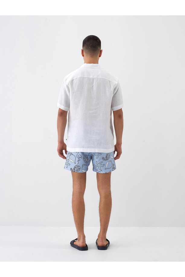 Erkek Mavi Regular Fit Deniz Şortu - 5