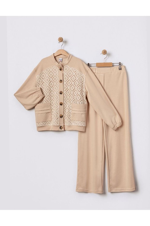 Girl's Lace Cardigan Pants Set