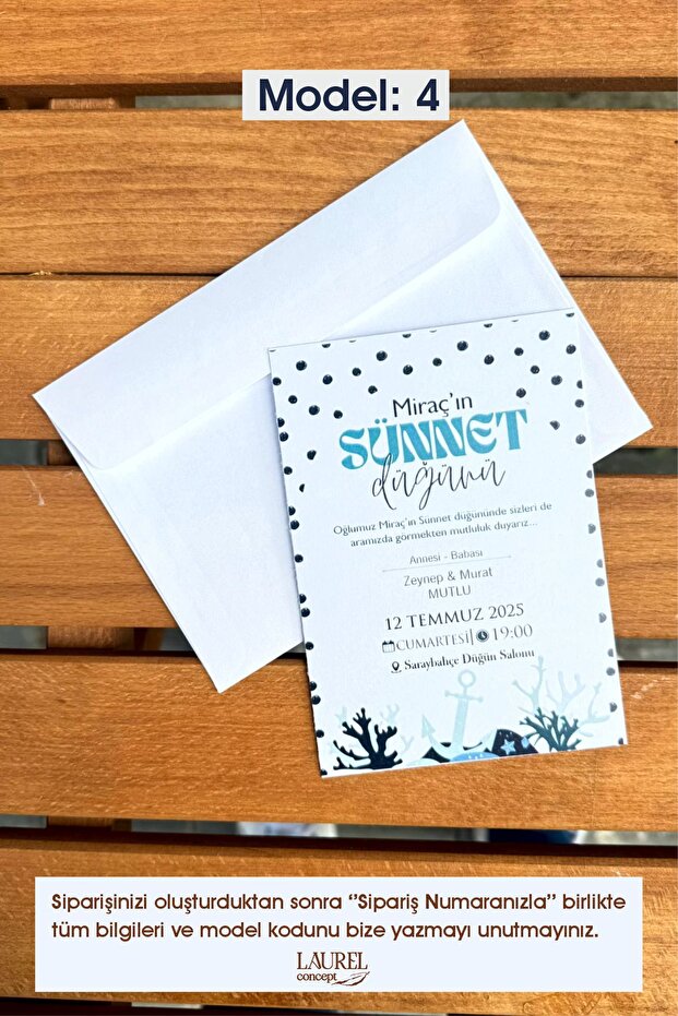 50 adet Sünnet Davetiyesi - 5