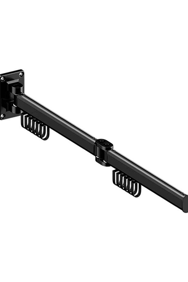 Double Wall-Mounted Foldable Clothes Hanger Rack Black