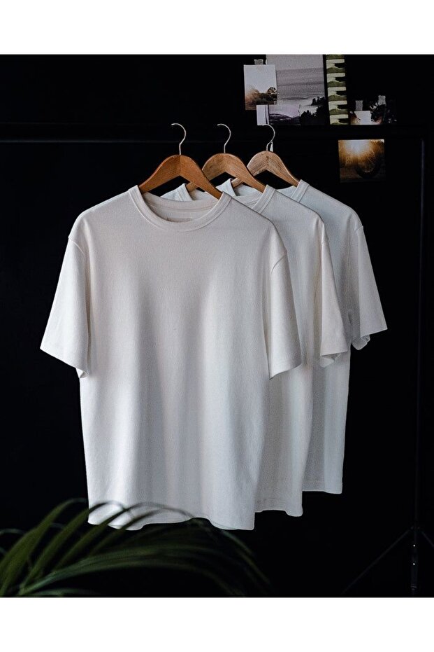 Men's Unprinted 3-Piece White T-Shirt
