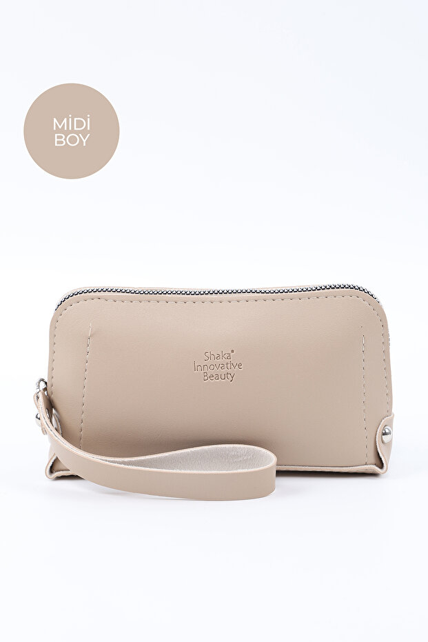 Mink Shk222 Faux Leather, Zippered, 4 Compartments, Strap Phone Wallet and Handbag