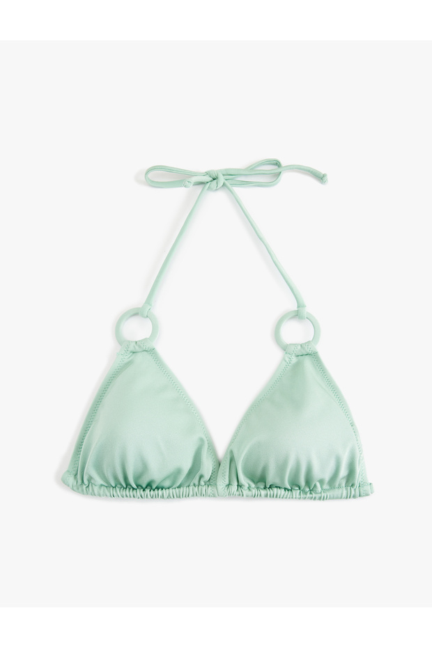 Accessories Detailed Halter Neck Triangle Bikini Top