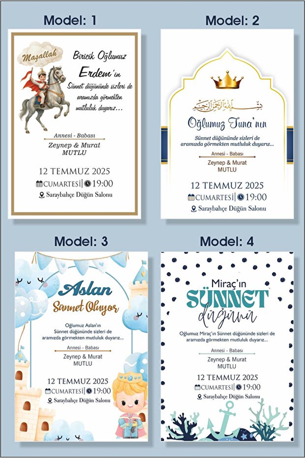 50 adet Sünnet Davetiyesi - 1