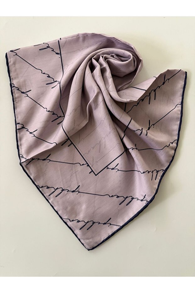 Text Pattern Thin Cotton Scarf - 1