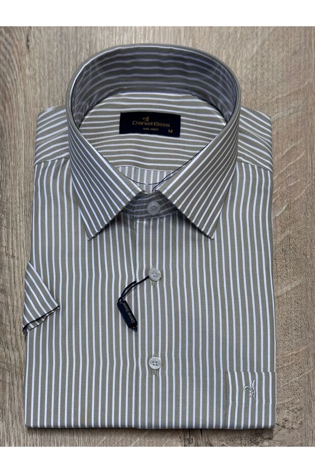 Classic Cut 80% Cotton 20% Polyester Short Sleeve Men's Shirt with Pockets