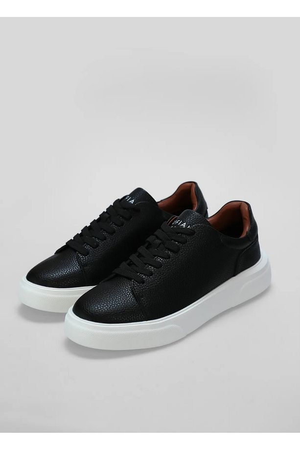 LUFİAN TOMMY ERKEK DERİ SNEAKER SİYAH AYAKKABI - 3