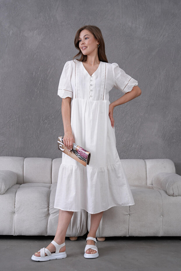 Lined Summer Comfortable Dress - 6