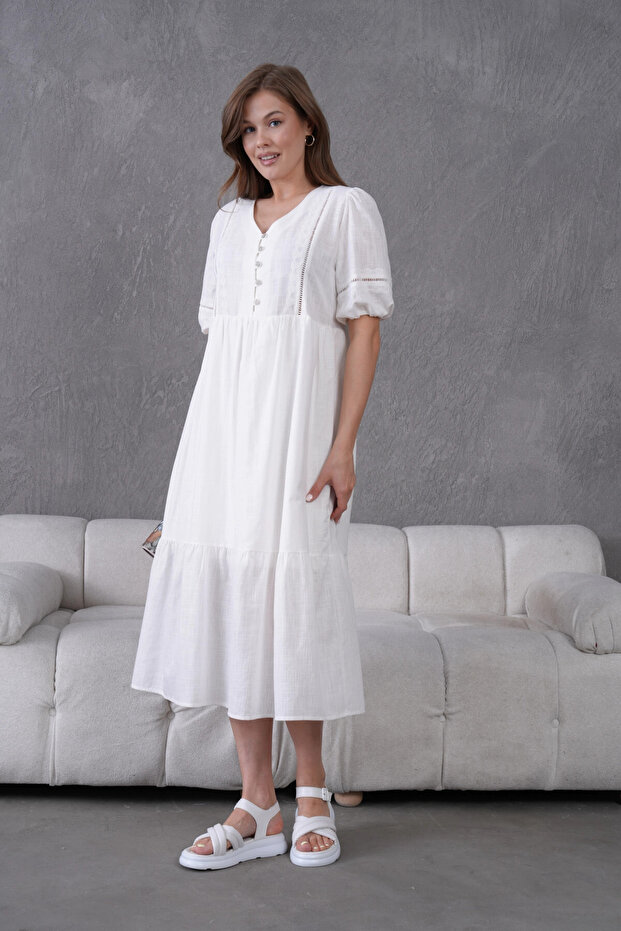 Lined Summer Comfortable Dress - 5