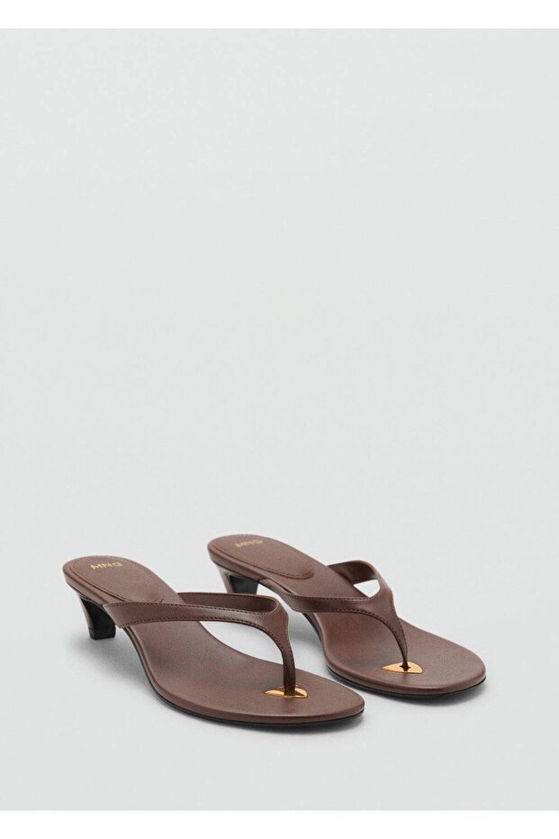 Metallic Detailed Heel Sandals
