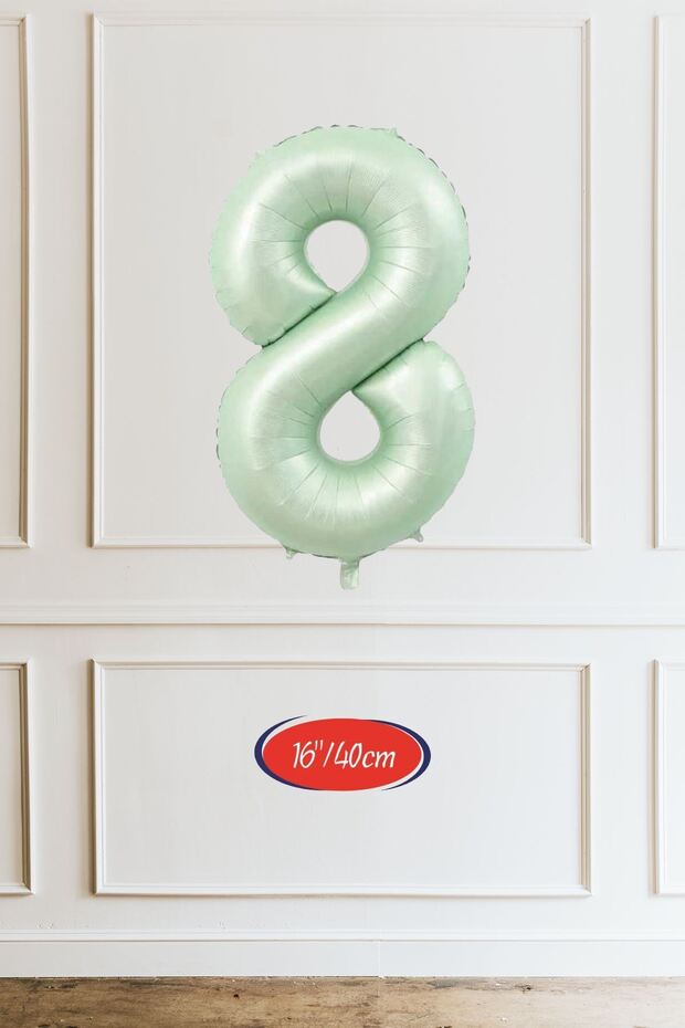 8 Year Old Green Number Balloon 16 Inch 40cm