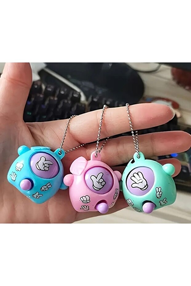 1Pc Mini Stone-Paper-Scissors Game Keychain,Finger Toy,Party Gift,Stress Relief Gift