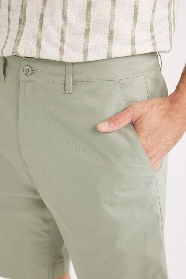 Yeni Sezon %100 Pamuk Regular Fit Gabardin Bermuda Şort - 7