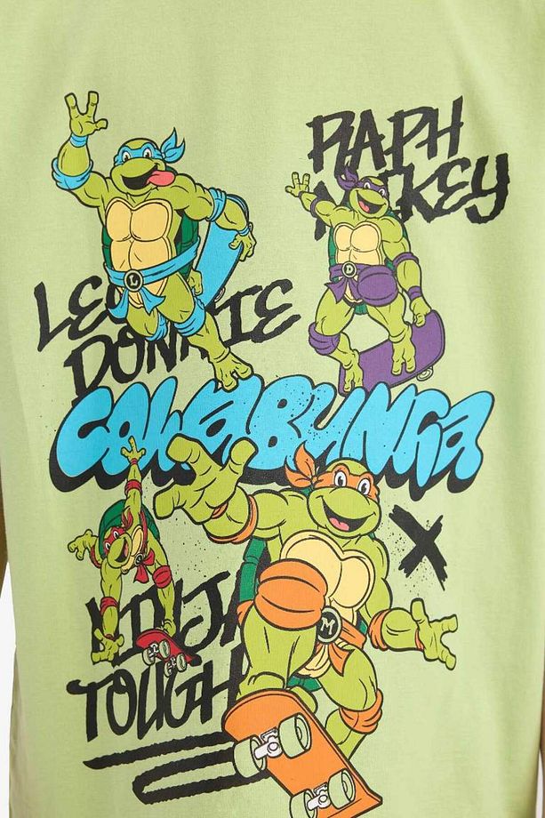 Yeni Sezon Erkek Çocuk Ninja Turtles-Retro Pijama Takımı Kısa Kollu Üst Şort - 5